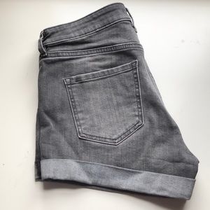 SOLD H&M Grey High-waisted Denim Shorts